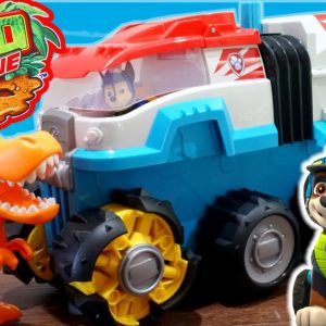 Paw Patrol Dino Rescue GIANT PATROLLER Drives over Anything! Pups save Baby Dinosaurs!