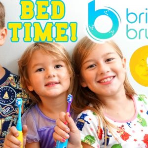 Bedtime Routine with 3 Kids Brush Your Teeth with Brite Brush!