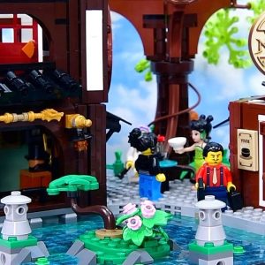 Let’s Build Part 2 Ninjago Gardens – lots of tiny houses, a noodle shop, and a traditional tea house