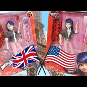 Comparing UK and US Superhero Secret Marinette Miraculous Ladybug Dolls