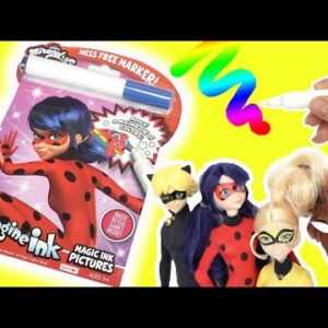 Miraculous Ladybug and Cat Noir Imagine Ink Coloring Book with Magic Marker and Dolls