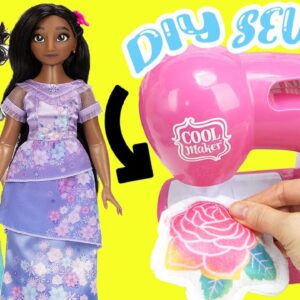 Disney Encanto Mirabel and Isabela Learn How to Sew with Cool Maker Sewing Machine without Thread