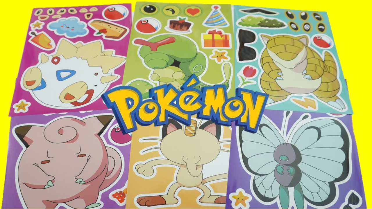 Funny Pokemon Friends Make a Face Sticker Poster