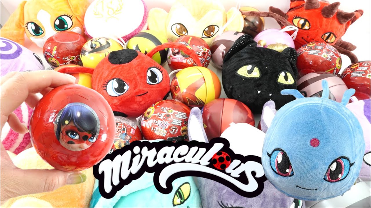 More MiraBall Ornaments! Miraculous Ladybug Kwami Surprise Squishy Plush Cat Blanc Dusuu Plagg