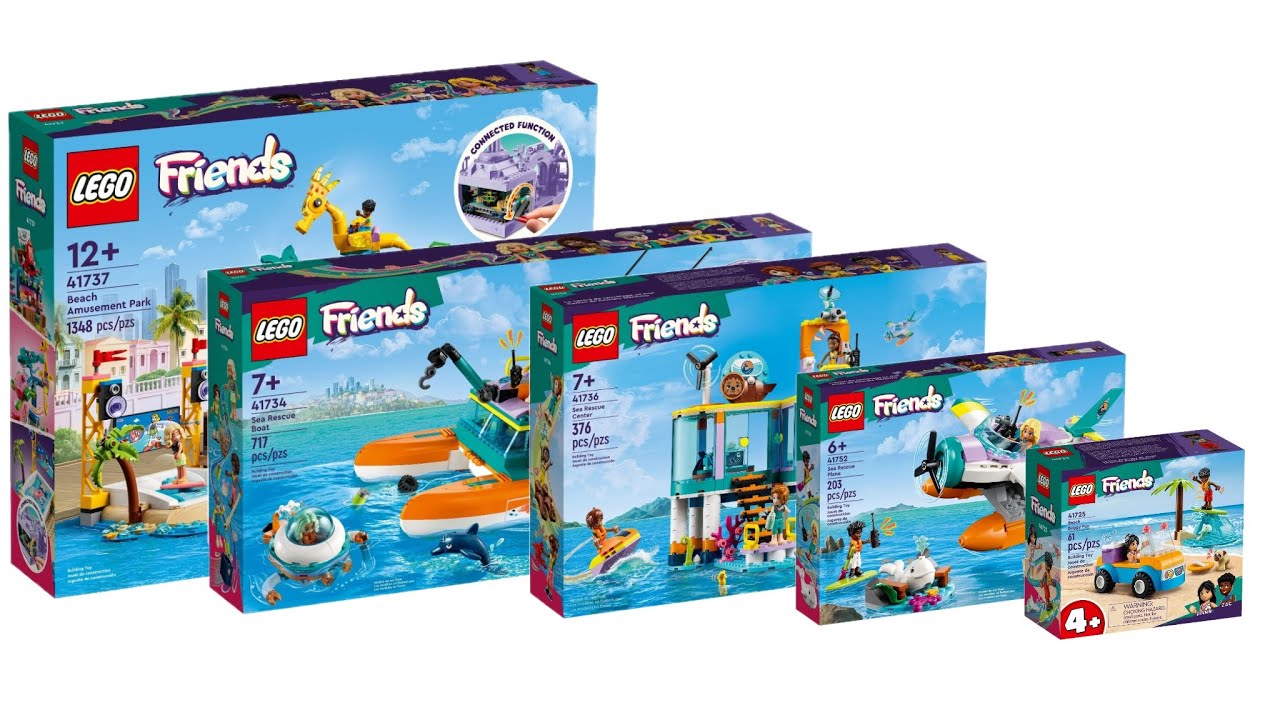 All LEGO Friends Sea Rescue / Beach Sets Summer 2023 Compilation/Collection Speed Build