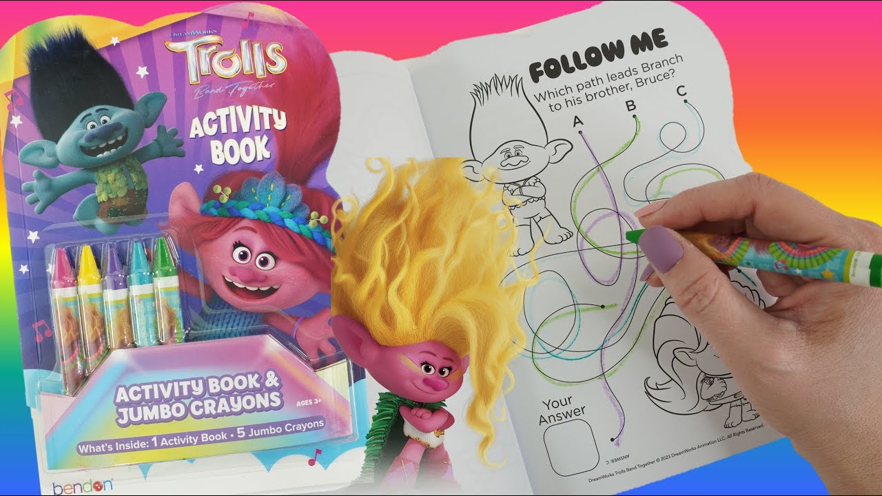 Trolls Band Together Crayon Activity and Coloring Book