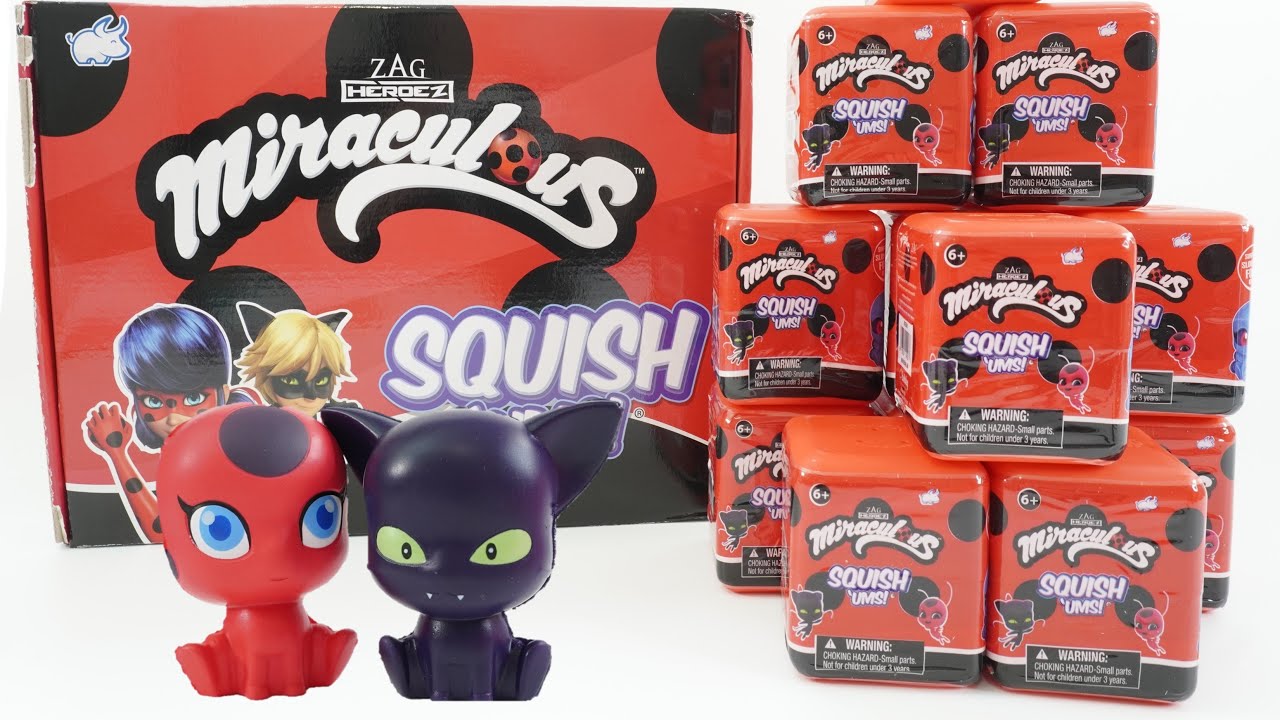 Miraculous Ladybug Kwami Squish’ums Squishy Toys Full Set Unboxing