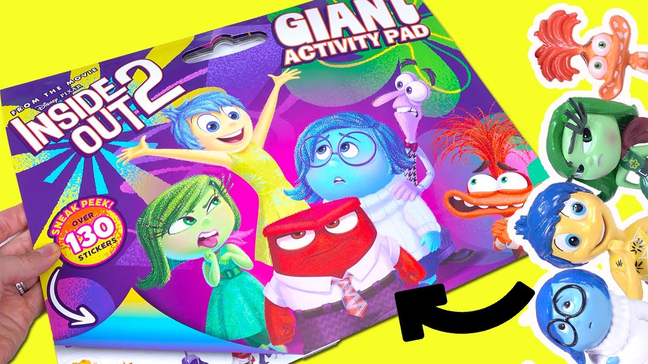 Inside Out 2 Movie DIY Giant Activity Coloring Book Pages with Joy, Sadness, Anxiety