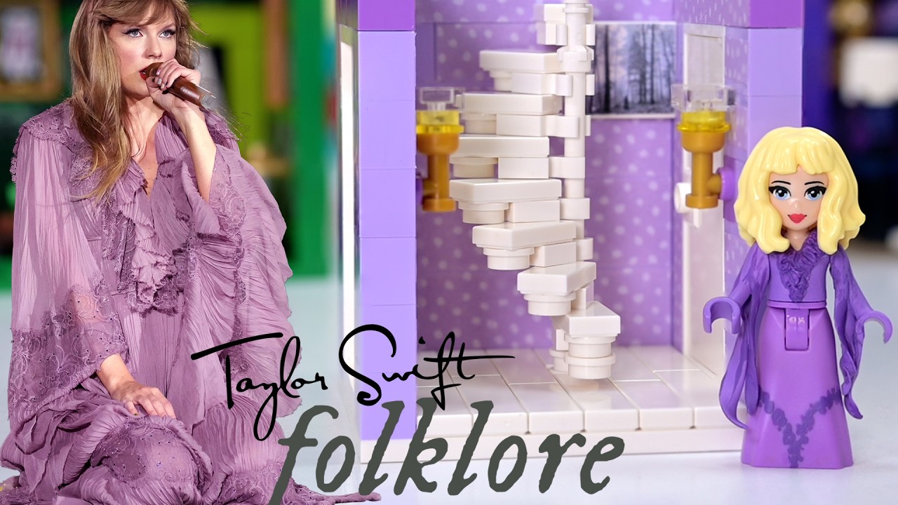 I built a Folklore room in my LEGO Lover House 🩶 Taylor Swift custom minidoll repaint