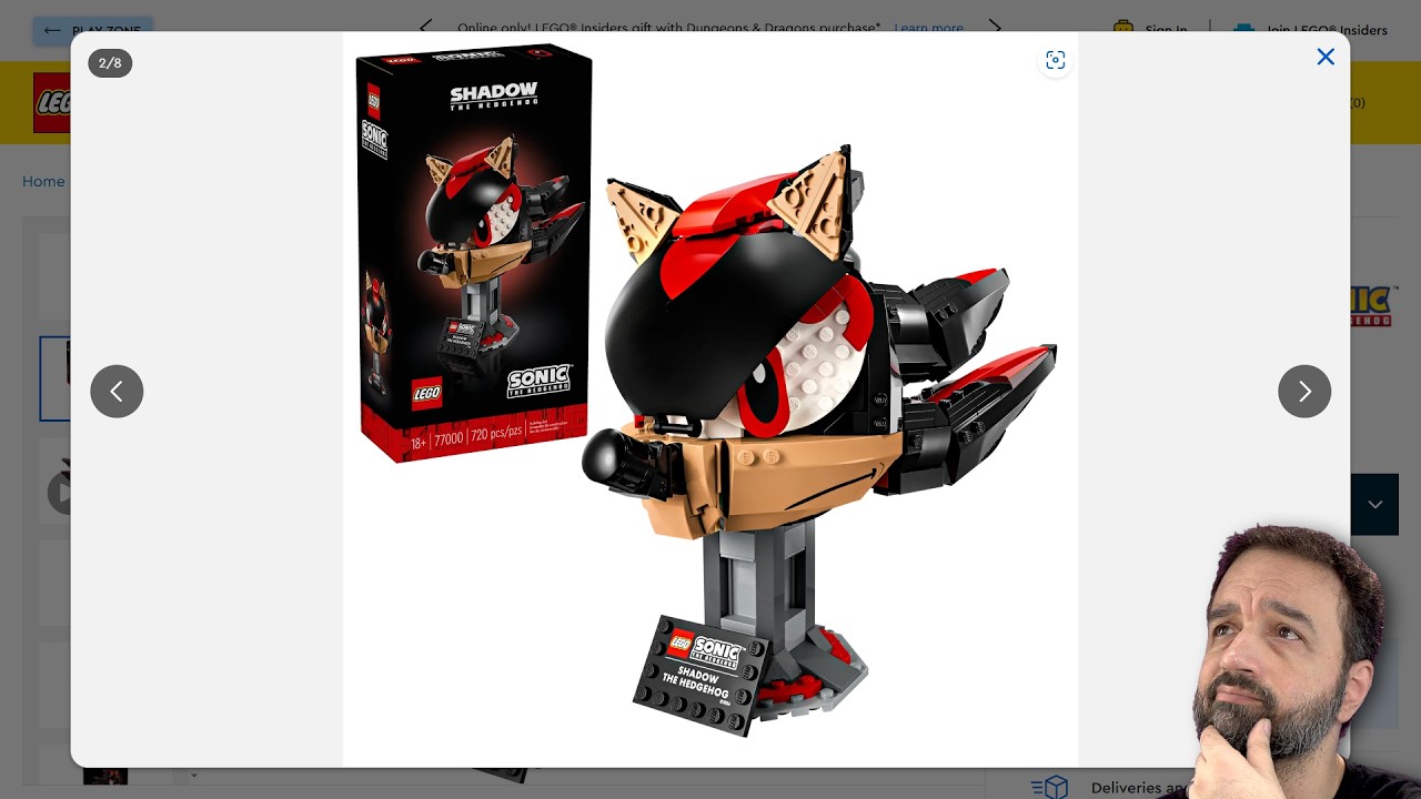 LEGO Shadow the Hedgehog head/bust set 77000 official reveal! It's odd, right?