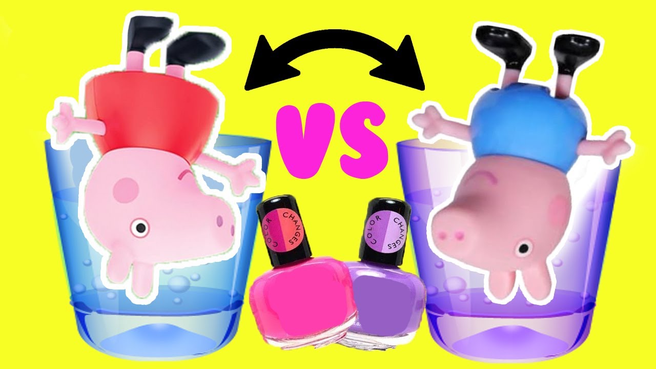 Peppa Pig Color Change Transformation with Nail Polish! DIY Crafts for Kids