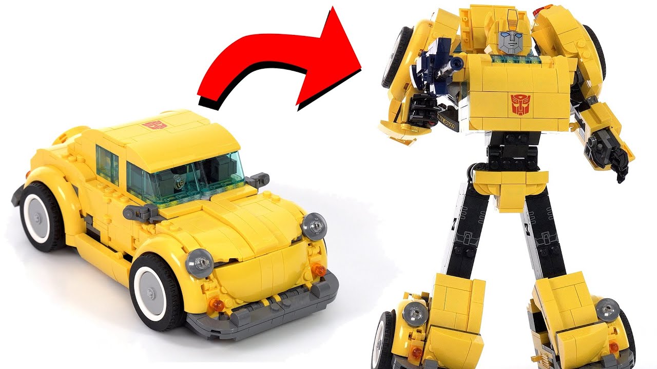 LEGO Bumblebee car to robot: Transformed in real time! Transformers set 10338