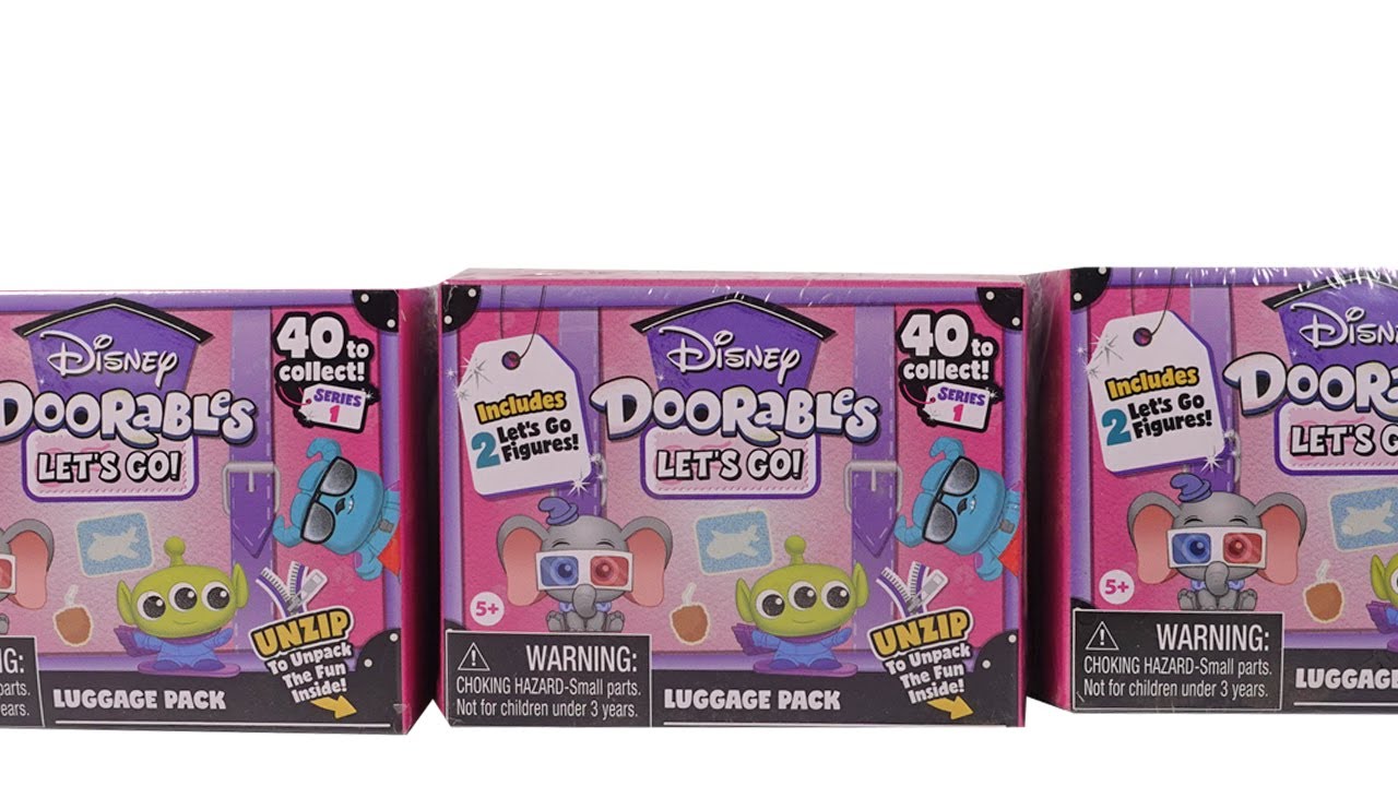 Disney Doorables Let's Go Luggage Pack Blind Boxes Unboxing Review