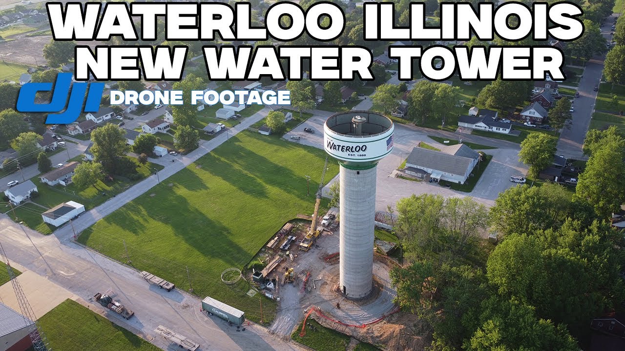 Drone Footage of Waterloo Illinois New Water Tower