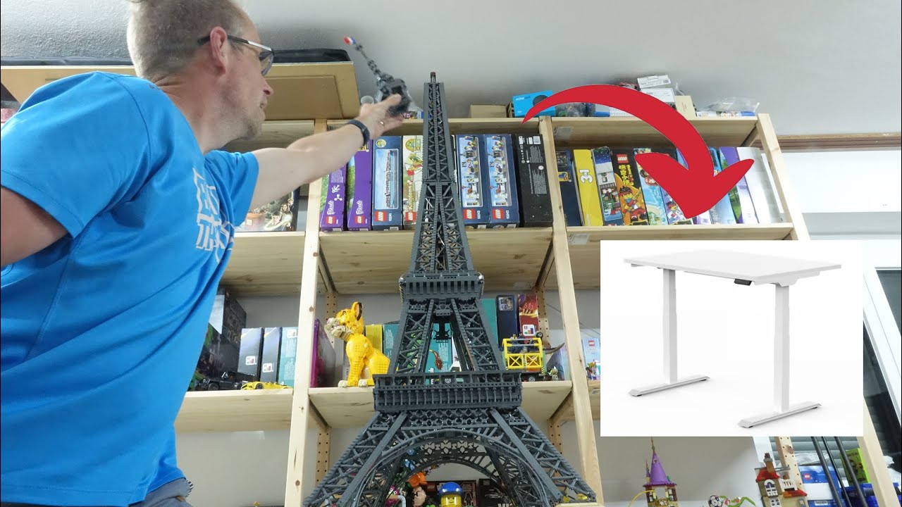 When the LEGO Eiffeltower is too tall! A height adjustable Desk could help!   Flexispot E7