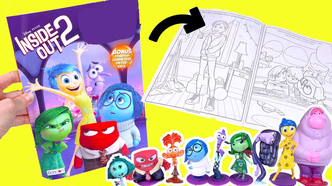 Inside Out 2 Movie Coloring and Activity Book with Character Dolls