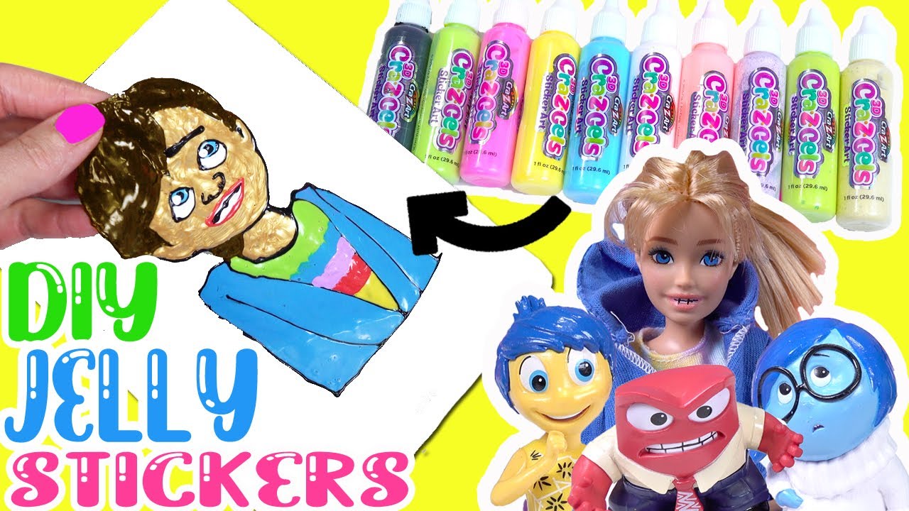 Inside Out 2 Movie DIY Jelly Stickers Activity Kit for Kids! Riley Doll