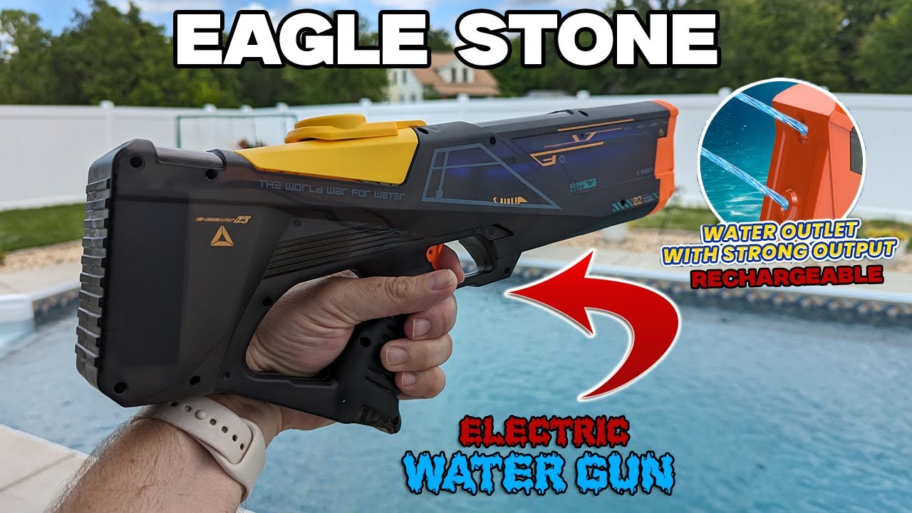 Eagle Stone T-03 Electric Dual Stream Rechargeable Water Gun with Cool LED Light Effects