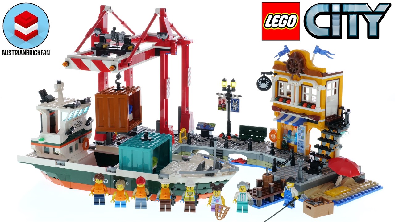 LEGO City 60422 Seaside Harbor with Cargo Ship – LEGO Speed Build Review