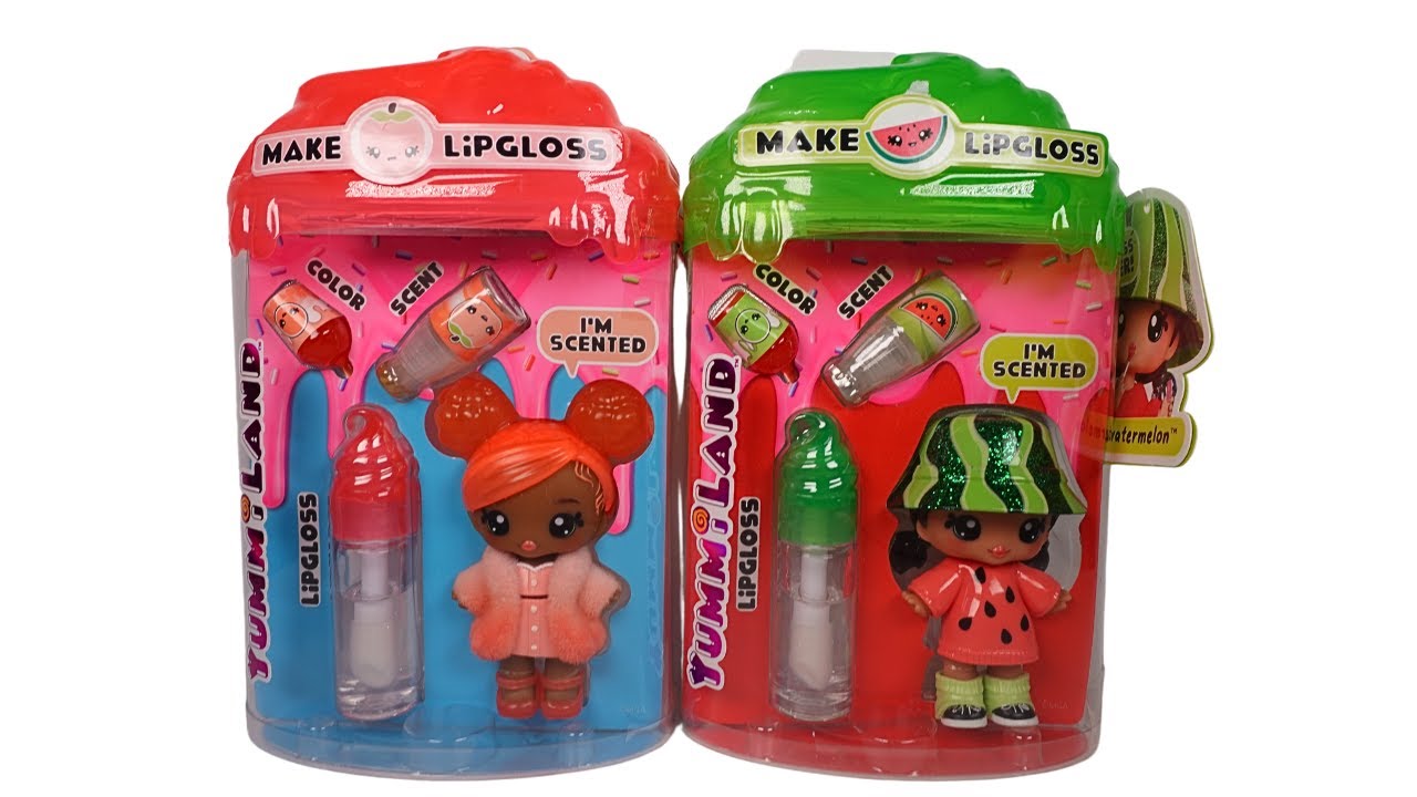 YummiLand Lip Gloss Maya Watermelon and Piper Peach Doll Unboxing Review