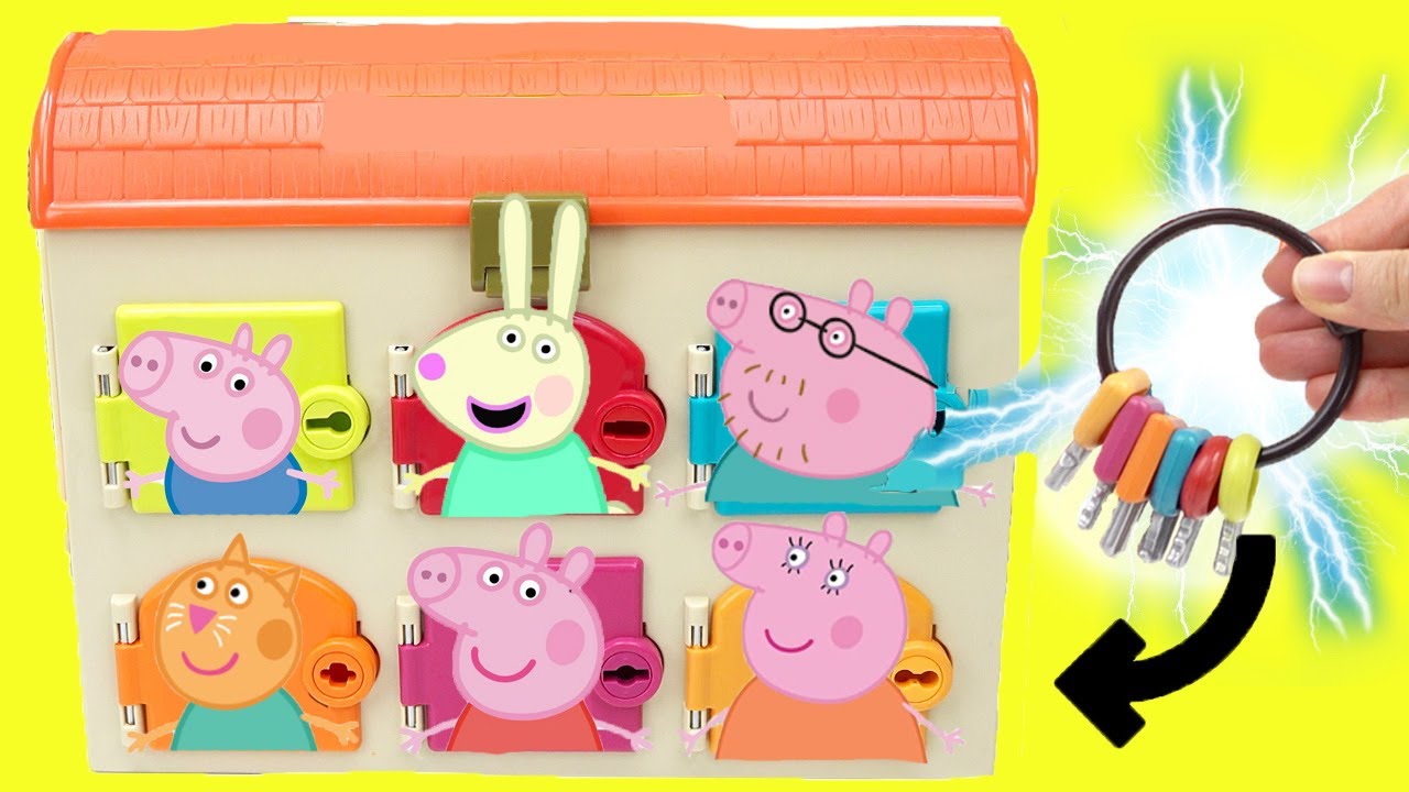 Peppa Pig Surprise Doors with Keys + DIY Crafts for Kids