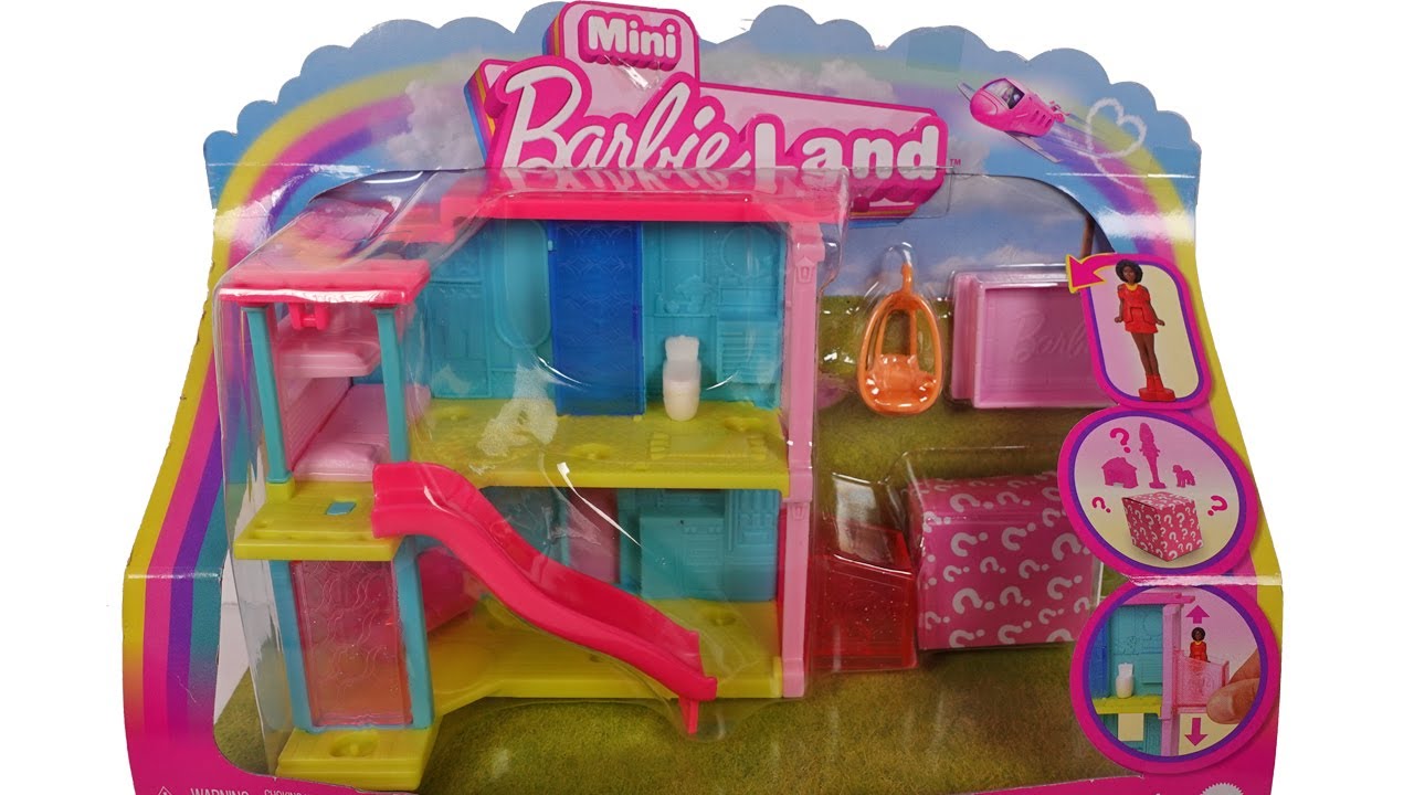 Mini Barbie Land Dreamhouse Playset with Mystery Doll and Pet Unboxing Review