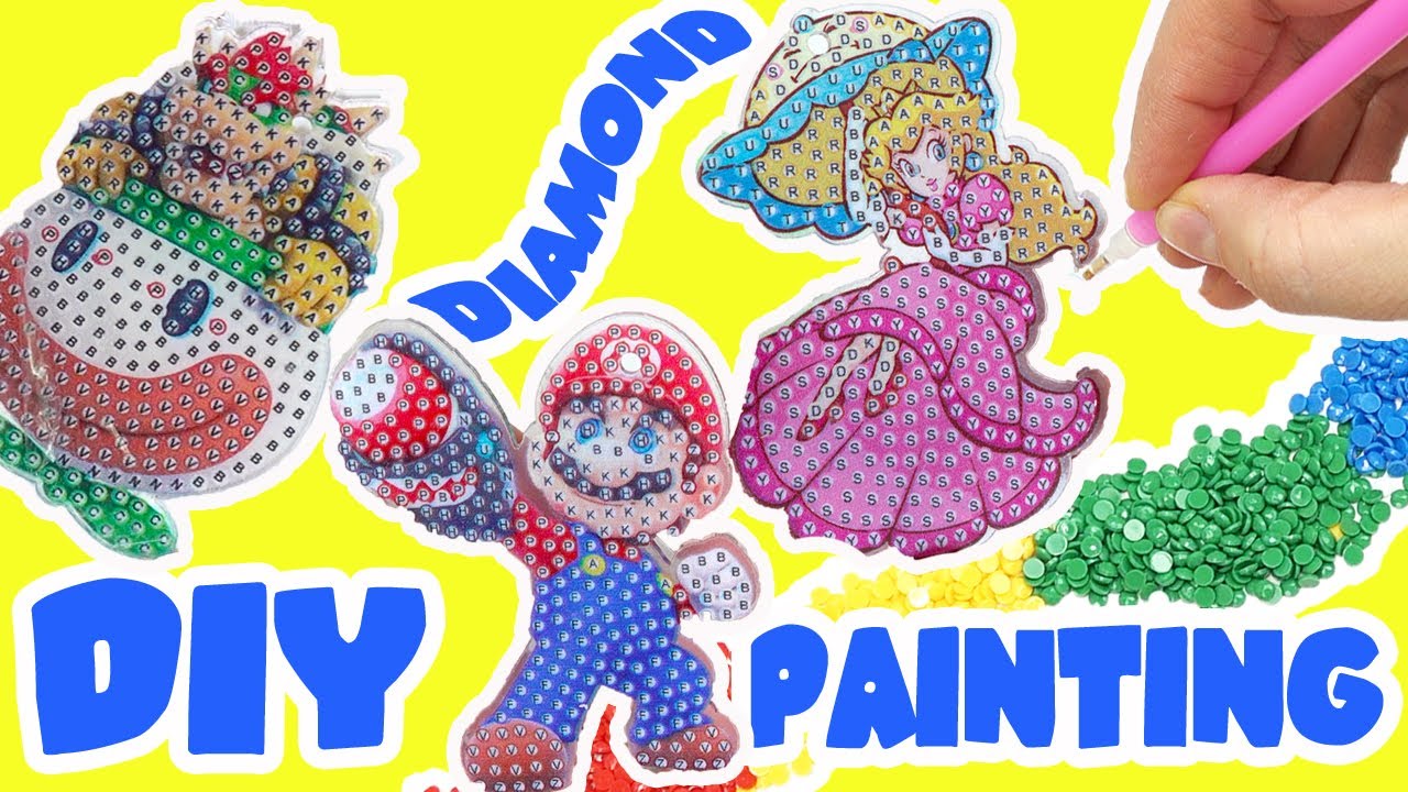 The Super Mario Bros Movie DIY Diamond Painting Craft Tutorial with Princess Peach