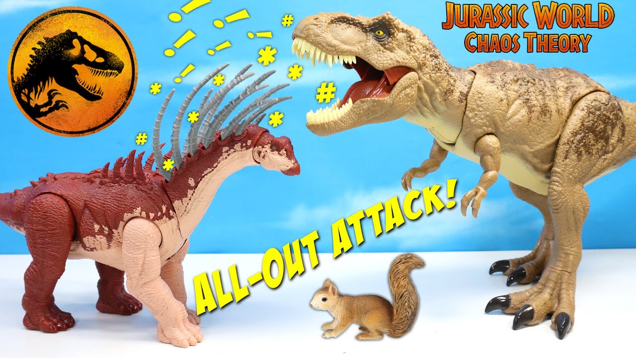 Jurassic World Chaos Theory All-Out Attack Tyrannosaurus T Rex & Bajadasaurus Dinosaur Review