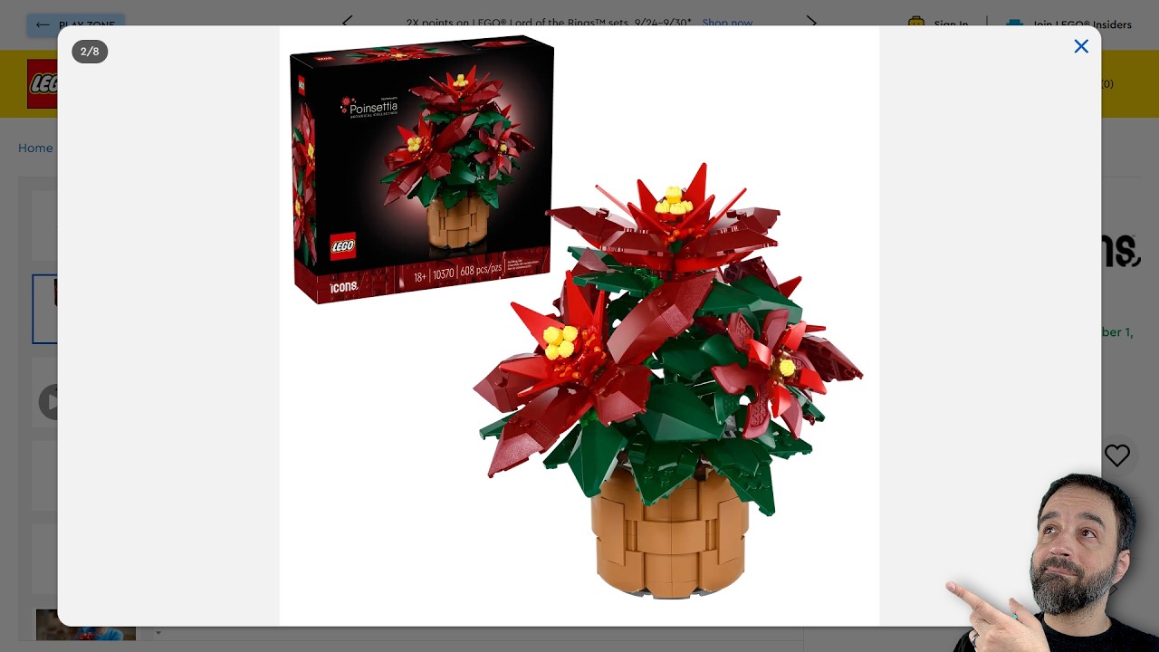 LEGO Icons Poinsettia 10370 & Wreath 10340 pics & thoughts! More botanical goodness