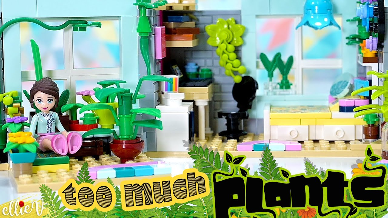 Can you have too many plants? Building a cottagecore bedroom 🌿🌻🍄 Lego compilation