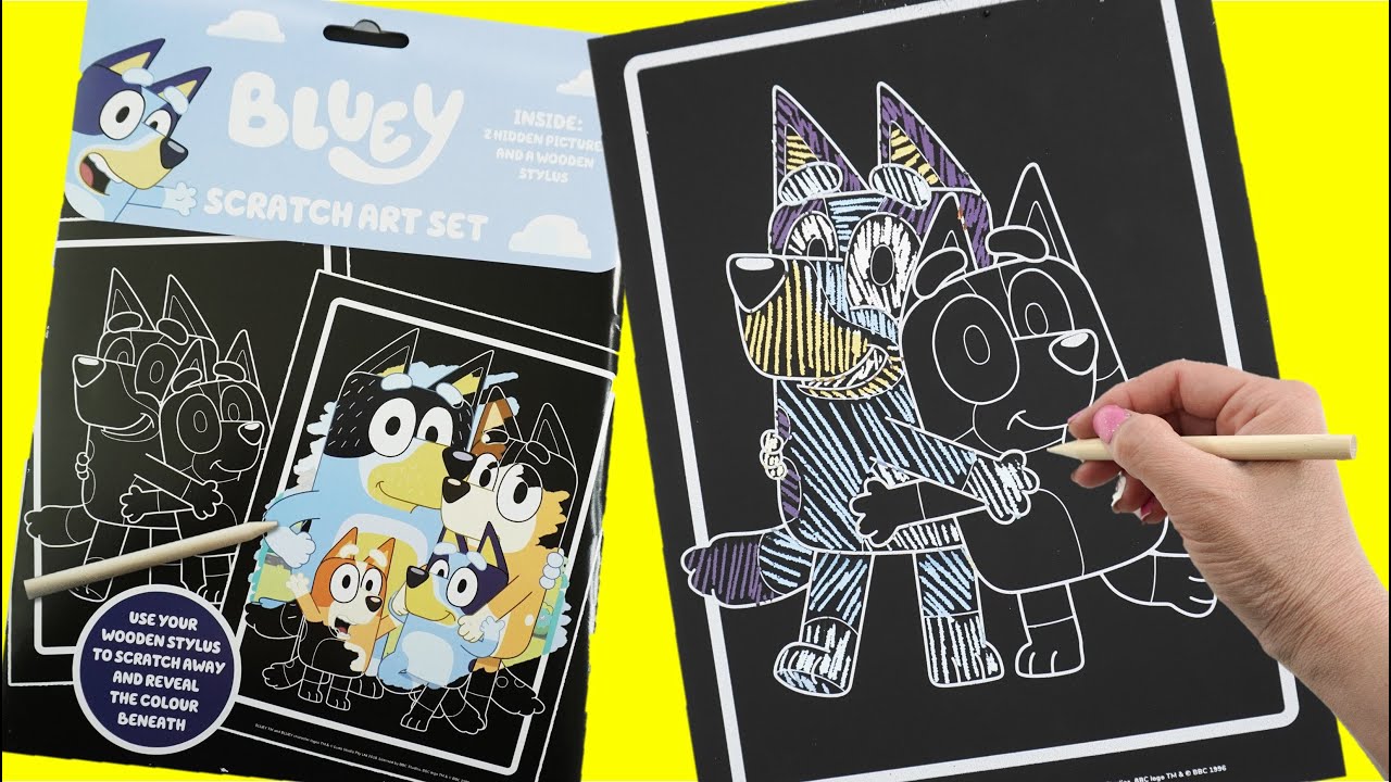 Bluey & Bingo Scratch Art Activity