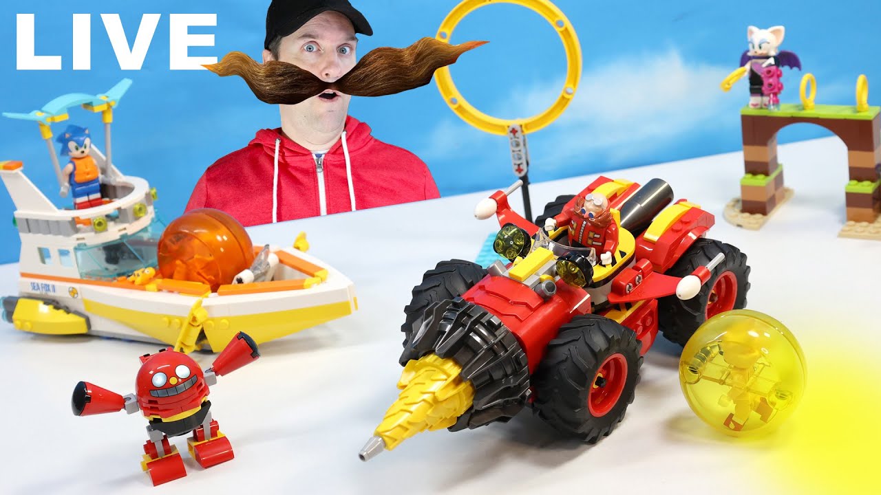 Sonic the Hedgehog LEGO Super Sonic vs Egg Drillster LIVE build Review